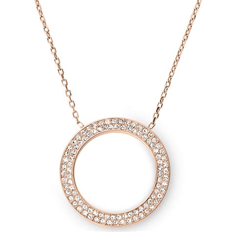 michael kors necklace rose gold circle